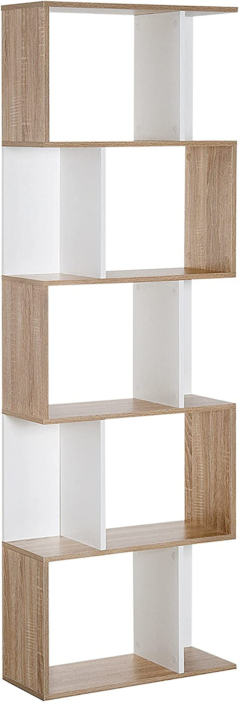 Libreria Moderna 5 Ripiani Pratici Finitura Eccellente, Superficie Liscia E a Prova Di Umidità in Legno Truciolato Bianco 60×24×184.5Cm