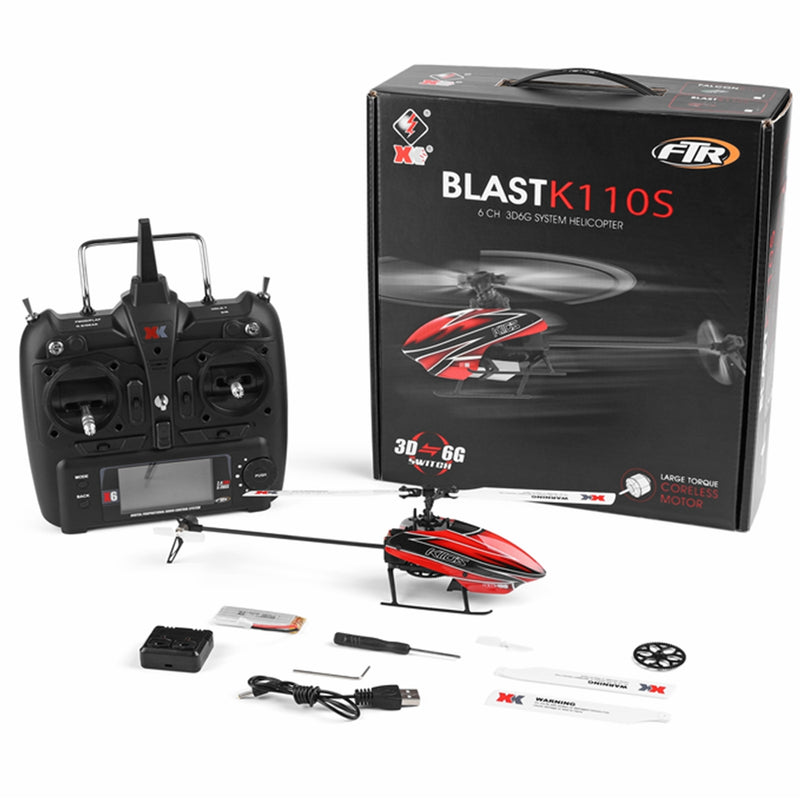 XK K110S 6CH Brushless 3D6G System RC Helicopter RTF Mode 2 Compatible with FUTABA S-FHSS