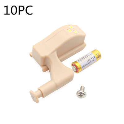 New Hot 10Pcs Unit Cabinet Cupboard Closet Hinge LED Light Lamp Emergency Helpful LED Sensor Light