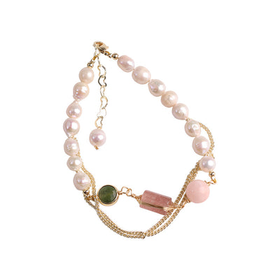 Women'S Natural Freshwater Pearl Strawberry Crystal Bracelet