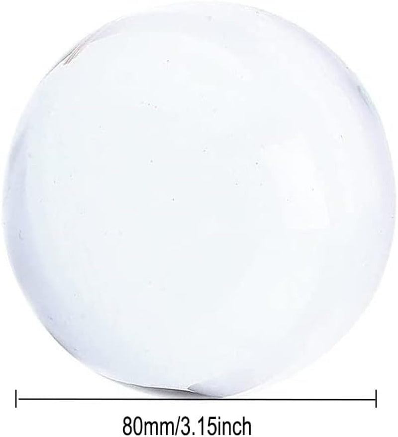 Sfera Di Vetro, K9 Sfera Di Cristallo, 80Mm K9 Sfera Vetro Trasparente per Fotografia, Sfera Di Cristallo Palle Di Vetro per Foto, per Fotografia, Decorazione, Divinazione