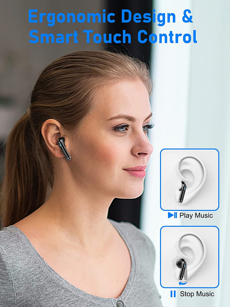 Cuffie Bluetooth, Auricolari Bluetooth 5.3 Stereo Hifi Con HD Microfono, 40 Ore Di Riproduzione Cuffie Wireless in Ear Con Display LED, IP7 Impermeabile Cuffiette Bluetooth Senza Fili, Controllo Touch