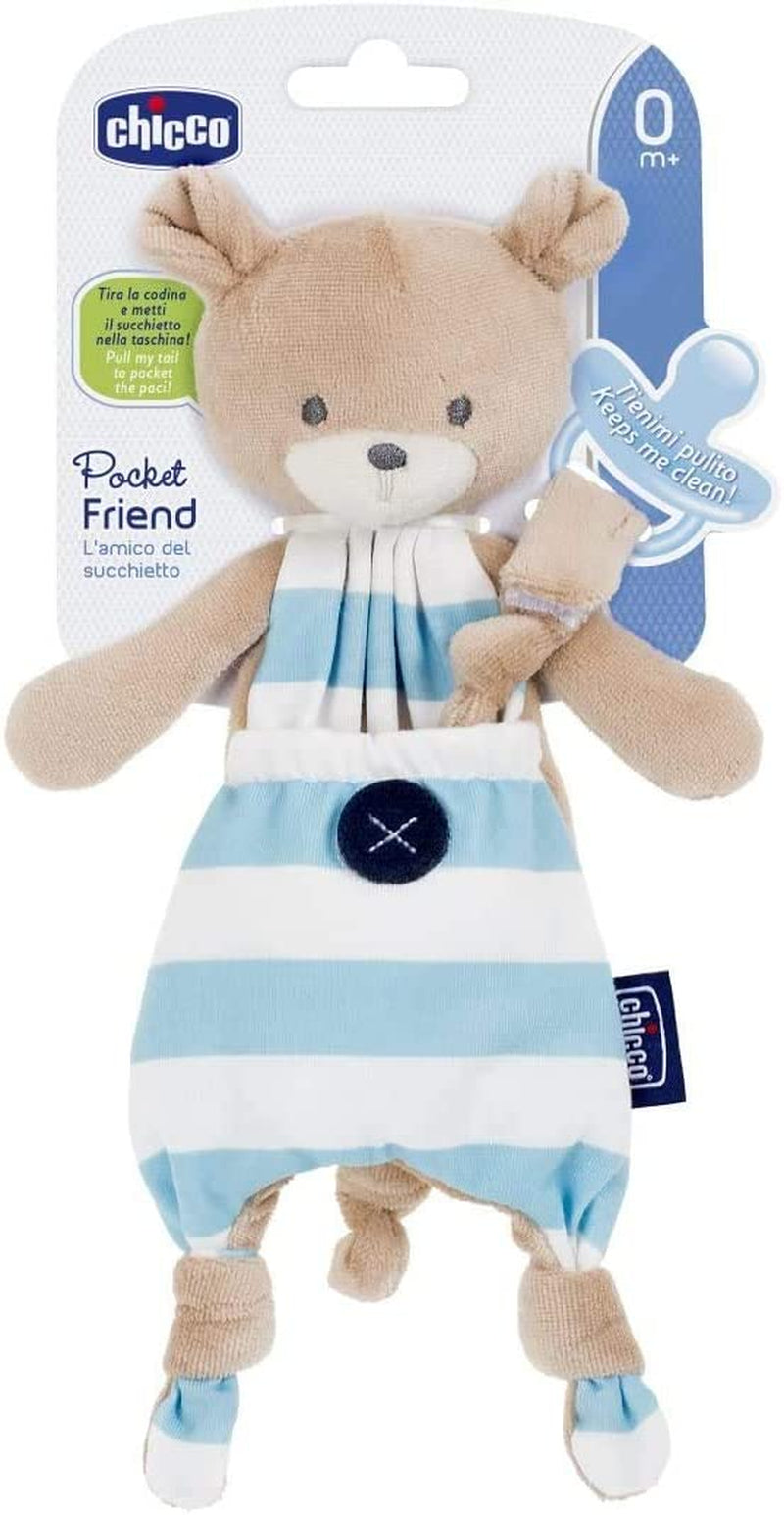 Pocket Friend Orsetto, Peluche per Neonati a Forma Di Morbido Orsetto, Azzurro