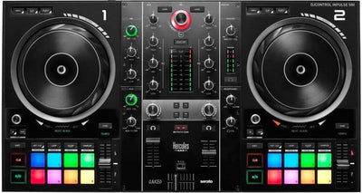 Djcontrol Inpulse 500 Controller DJ USB a Doppio Banco per Serato DJ Lite E DJUCED (Inclusi) — Interfaccia Audio Integrata, 16 Pad RGB Retroilluminati