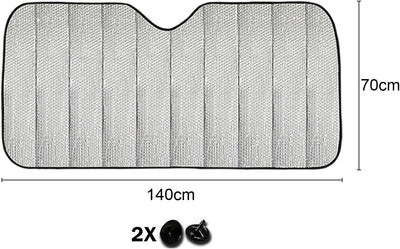 -Parasole Auto Parabrezza, Parasole per Auto Interno Pieghevole Con Elastici E Ventose, Coprisole Auto Contro I Raggi UV, Parasole Parabrezza,Parasole per Macchina (Medium)