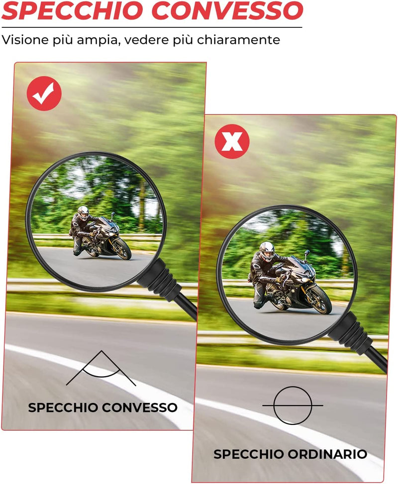 Moto Specchietto Retrovisore E9 Omologati Universali Specchi Specchio Specchietti Moto Pieghevoli M10 per Street Bike Sport Bike Scooter Cruiser Moto