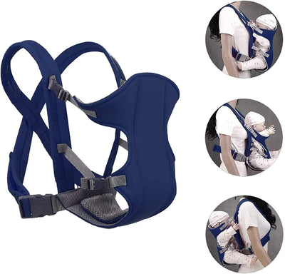 Marsupio Neonati, Ergonomico Regolabile Portantina Bebè Multiple-Posizioni Baby Carrier per Neonato E Bambino Fino a 15Kg Blu Scuro,Marsupio Neonati