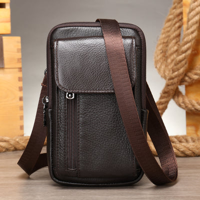 Men'S Leather Casual One-Shoulder Messenger Bag