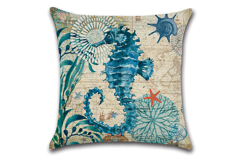 Marine Life Sea Turtle Seahorse Whale Octopus Pillow