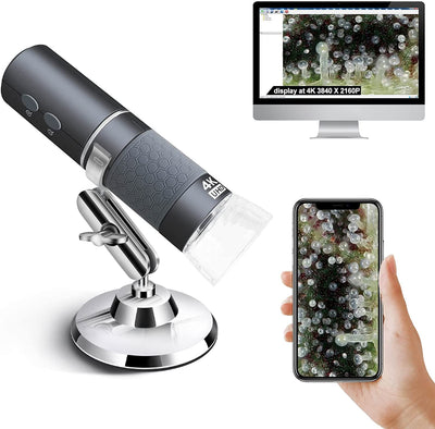 4K Wifi Microscopio per Iphone Android, Da 50 a 1000X USB Wireless Digital Scope Fotocamera per Endoscopio Super HD Compatibile Con Telefono Android Tablet Iphone Ipad Windows Mac Chrome Linux