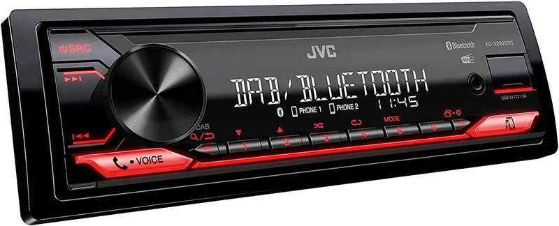 , Autoradio Bluetooth KD-X282DBT, Digital Media Receiver Con DAB+, Chiamate in Viva Voce E Streaming Audio Con App , Display LCS, AUX Frontale E USB Retroilluminata, Nero