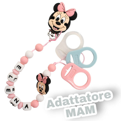 Catenella Portaciuccio Con Nome, Personalizzato I Ogni Sua Parte, Tante Clip Portaciuccio Da Poter Scegliere, Ottima Idea Regalo per Baby Shower. (Personalizzato)