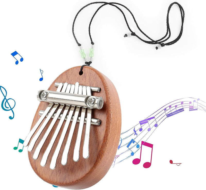 Kalimba, Thumb Piano, Pianoforte Kalimba a 8 Tasti,Mini Pianoforte per Pollice, in Legno Massiccio, Strumenti Musicali Portatili, Con Cordino, per Bambini, Adulti E Principianti