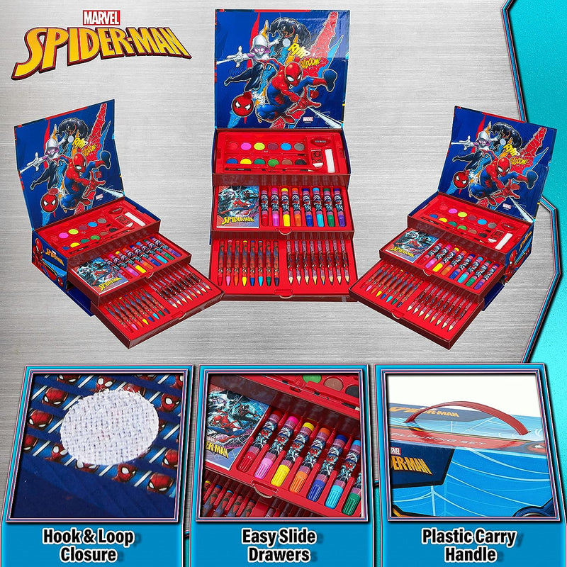 Valigetta Colori per Bambini Spiderman Con Pennarelli E Matite Colorate (Multicolore Spiderman)