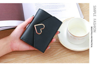 Ins New Simple Thin Korean Buckle Mini Change Purse Student Lady Purse Female Short Card Bag