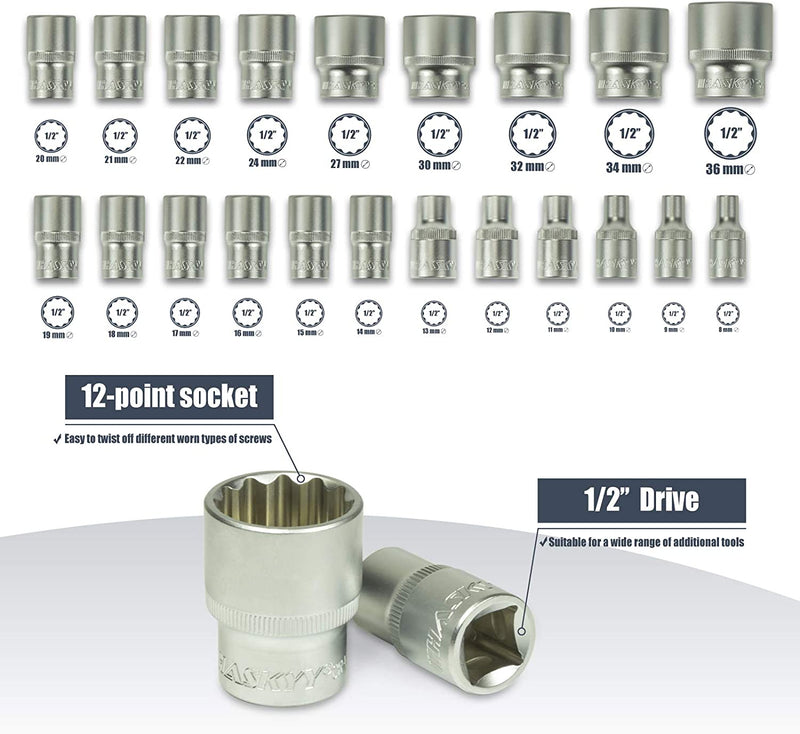 ® Cassetta Con Set Di Chiavi a Bussola, 8 – 36 Mm