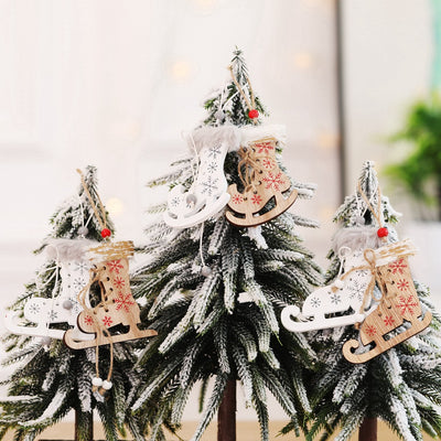 Painted and Printed Wooden Christmas Decorations