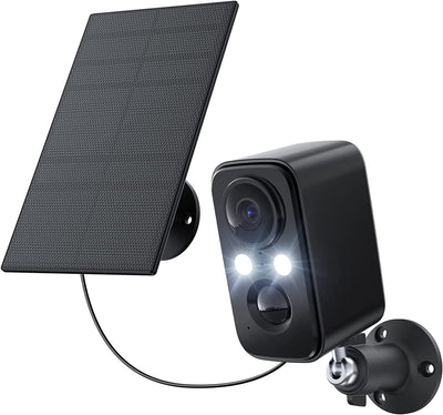 Telecamera Wi-Fi Esterno Con Pannello Solare, Telecamera Wifi Esterno Batteria Senza Fili, Visione Notturna a Colori, Rilevazione Di Movimento PIR, IP66, Audio a 2 Vie