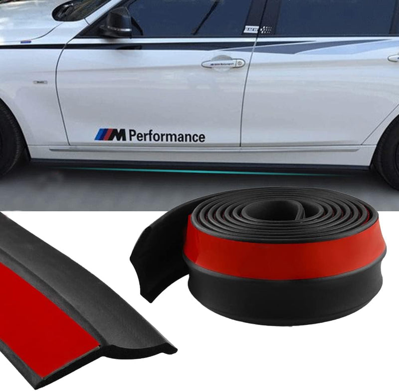 Protezione Paraurti per Auto Universale per Auto Autoadesiva Auto Splitter Body Spoiler Gonna Paraurti in Gomma Lip Trim Spoiler, Paraurti Anteriore Auto Gomma Lip Splitter Body Spoiler2.5M