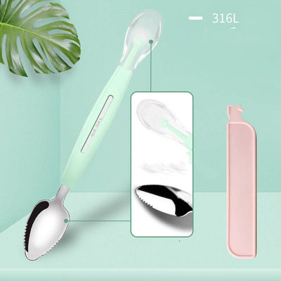 Stainless Steel Sawtooth Scraping Spoon Fruit Scoop Dessert Spoon Tableware Serving for Grapefruit