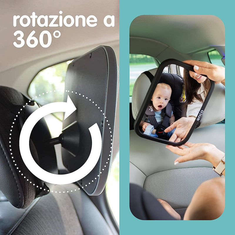 Specchietto Retrovisore Bambini - 100% Infrangibile - Guida in Sicurezza E Monitora Il Tuo Bambino - Accessorio Auto per I Neogenitori - Vincitore Del Madeformums Awards