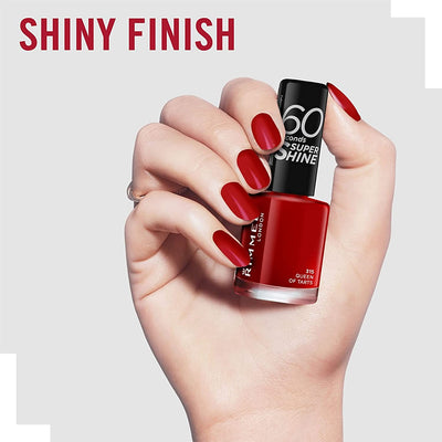 Smalto Unghie 60 Seconds Super Shine - Asciugatura Rapida E Lunga Durata - 315 Queen of Tarts! (Rosso Classico) - 8 Ml