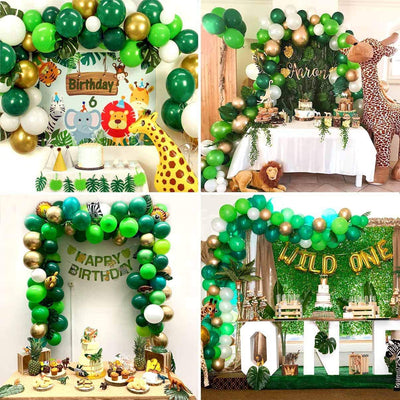 Green Forest Theme Balloon Chain Combination Jungle Party Decorative