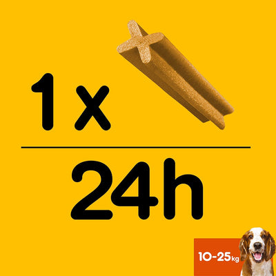 Dentastix Snack per La Igiene Orale, Cane Medio 10-25 Kg Confezione Scorta, 56 Bastoncini - 8 X 180 Gr