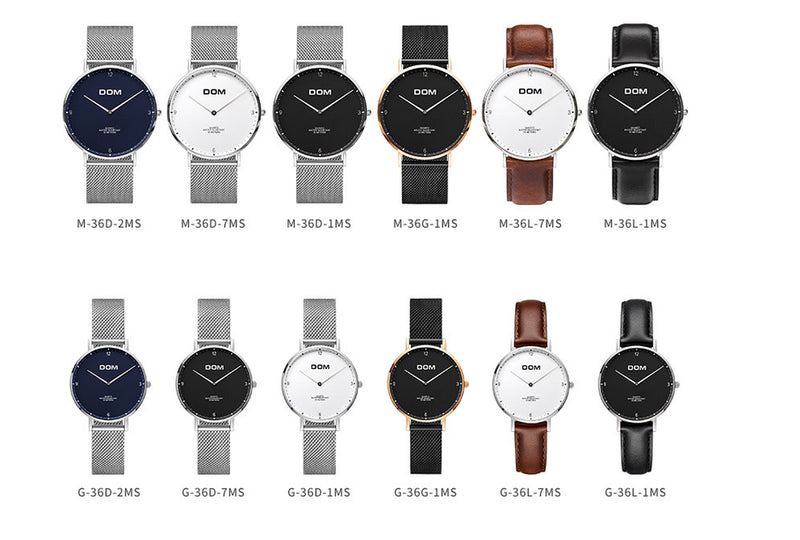 Belt Simple and Stylish Ultra-Thin Steel Waterproof Couple Watch