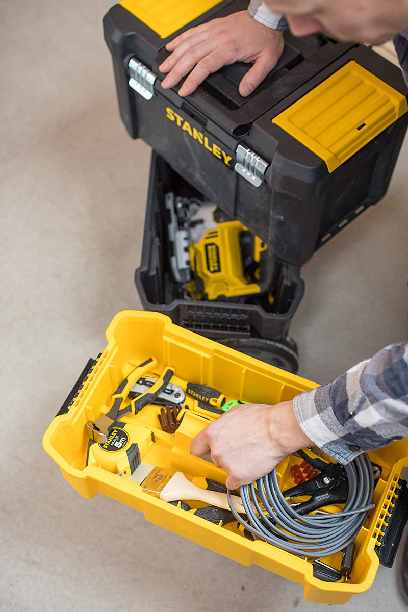 ‎STST1-80151 Carrello Porta Utensili Con Tre Livelli Di Stoccaggio, Capacità Di Carico 20 Kg, Nero Giallo