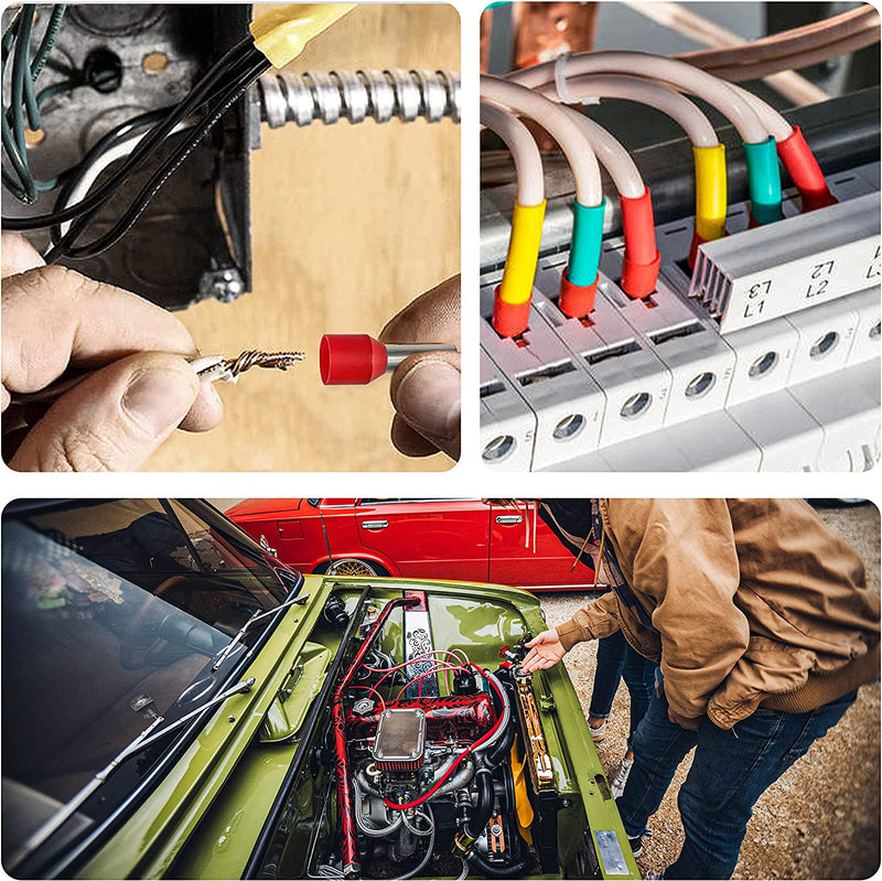 Set Di Pinza Crimpatrice Capicorda, Pinza Puntalini Filo Autoregolanti per Elettricista, Terminale Isolato 0.25-10 Mm²/Awg 23-7 Con 1200 Pezzi Connettore Del Cavo