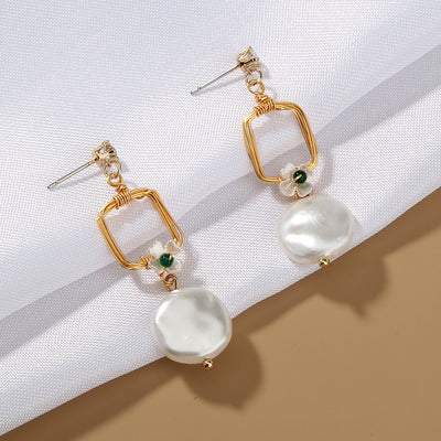 Fashion Women'S Pearl Earrings Pendant Necklace