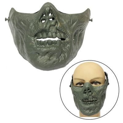 Zombie Skull Skeleton Half Face Mask Military Hunt Halloween Costume Party