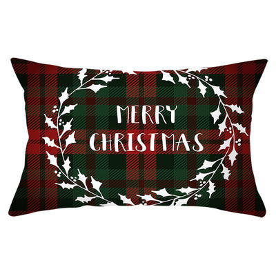 Christmas Printed Linen Backrest Pillowcase