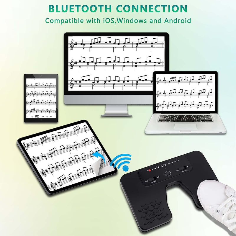 Bluetooth Page Turner Pedal per Tablet Smartphone Ricaricabile Silenzioso