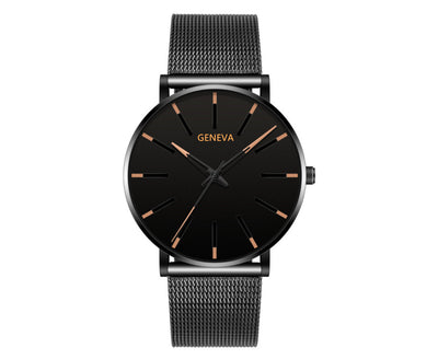 Stainless Steel Mesh Band Business Quartz Watch