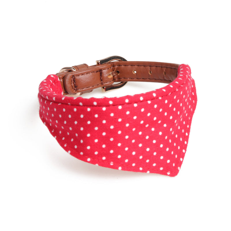 Polka Dot Dog Triangle Scarf Collar Leash Pet Pu Dog Leash