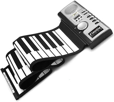 Lychee Piano Tastiera Elettrico Pianola 61 Tasti Portatile Silicone Flessibile Roll up Pianoforte Pieghevole Hand-Rolling,Strumento Musicale Digitale, Piano Elettronico per Bambini