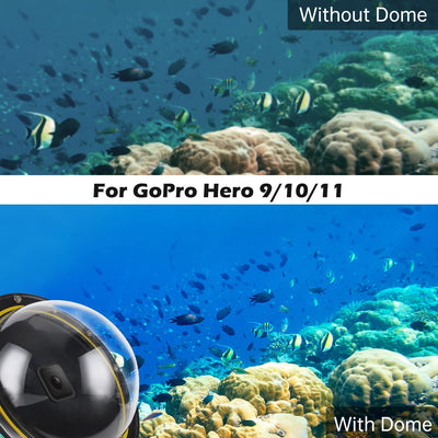 Subacquea Custodia per Gopro Dome Port: per Gopro Hero 11 10 9 Black Impermeabile Protettiva Cupola Diving Fotografia per Go Pro Action Cam Fotocamera