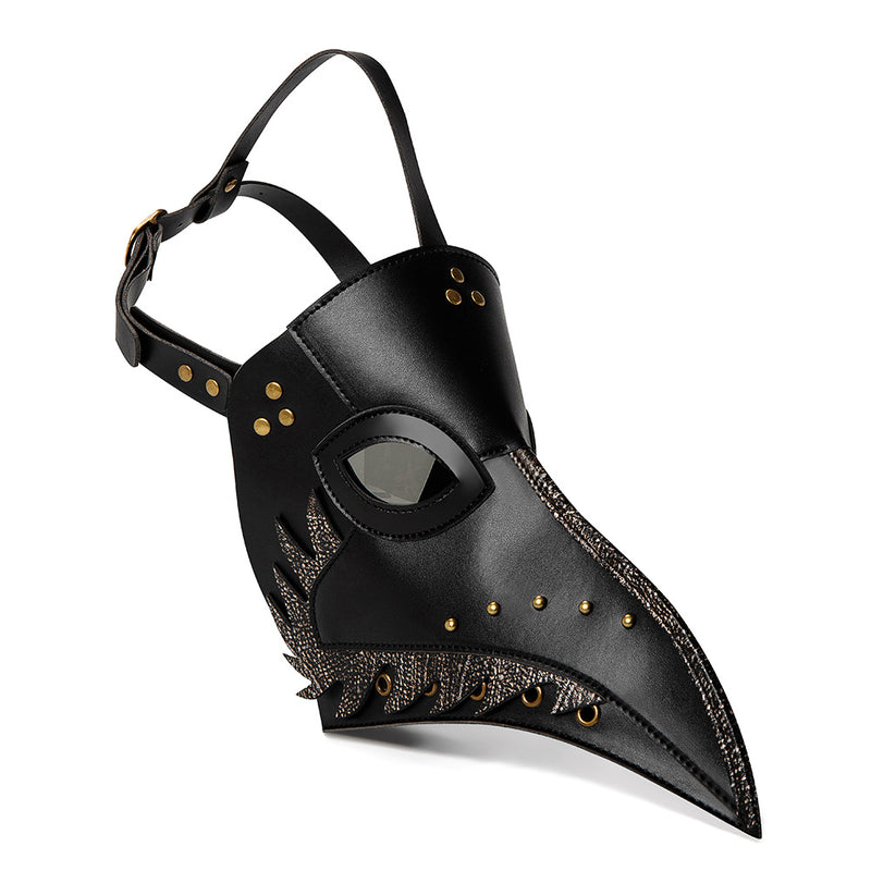 Woman Plague Doctor Mask Black Death Halloween Steam Punks Beak Synthetic Leather