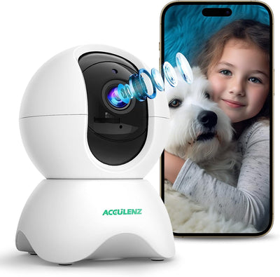 5MP Telecamera Wi-Fi Interno, Telecamera Di Sorveglianza Rotante a 360° Con AI Rilevamento Umano, Audio Bidirezionale, 2.4G, Visione Notturna, Compatibile Con Alexa&Google Assistant, R5