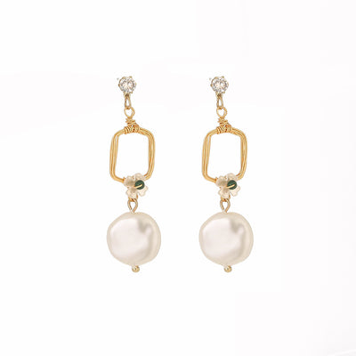 Fashion Women'S Pearl Earrings Pendant Necklace