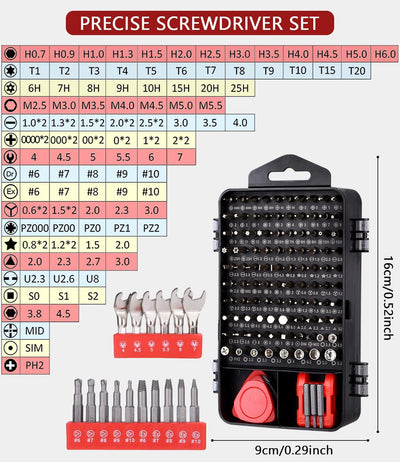 141 in 1 Cacciaviti Precisione Magnetici Professionali, Mini Torx Set Kit Cacciavite Di Riparazione Portatile per Orologio, Occhiali, Iphone, Ipad, Smartphone, PC, Laptop,Tablet, Elettronica