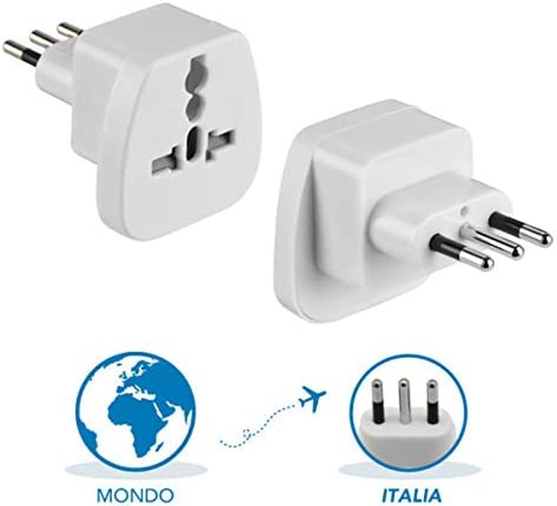 70042, Adattatore Da Viaggio Da Mondo a Italia, Bianco