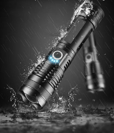 Aluminum Alloy Strong Light Power Display Telescopic Flashlight