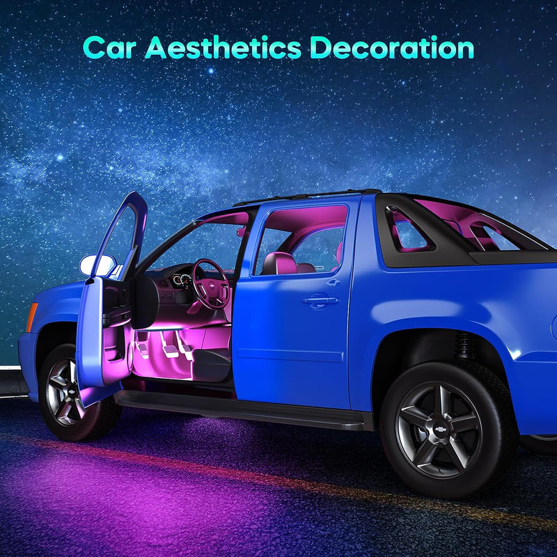 Led Auto Interni Con APP, Accessori Auto, Regalo Festa Della Mamma, Uomo, Donna, Compleanno, Strisce Led Auto Con Porta USB Controllo APP