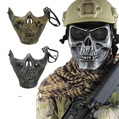 Military Equipment Half-Face Ghost Horror Mask