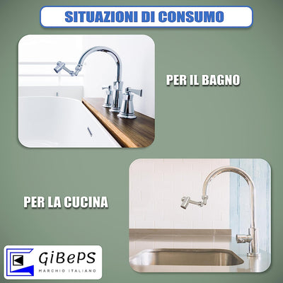 Prolunga Rubinetto Bagno 1080 Gradi - Fontana Universale per Lavandino Snodabile per Cucina E Bagno - Aeratore Rubinetto Bagno Intelligente E Innovativo