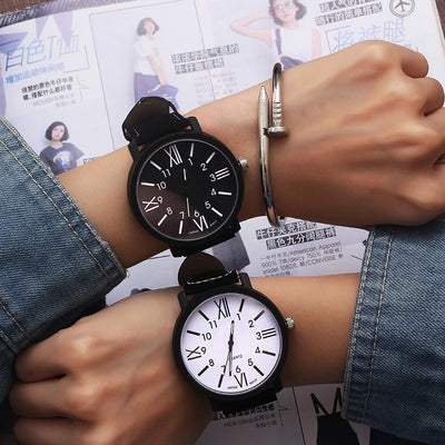 Fashion All-Match Roman Scale Couple Watch