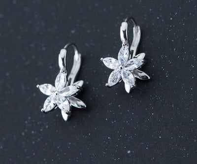 Diamond Flower Earrings